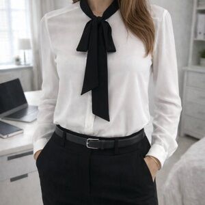 Vila white Tie-Neck Blouse S